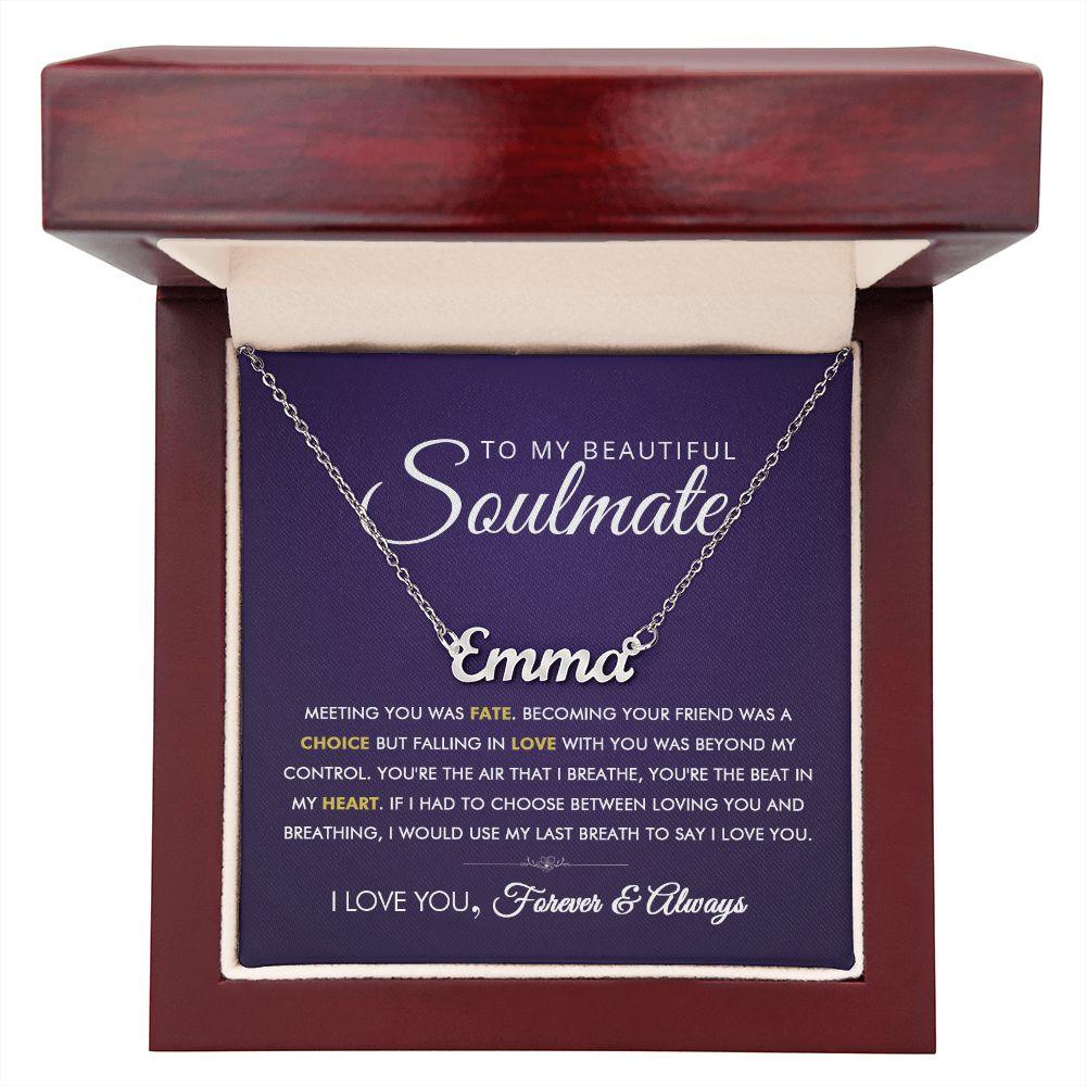 To My Beautiful Soulmate - Falling In Love - Personalized Name Necklace - Everyoou