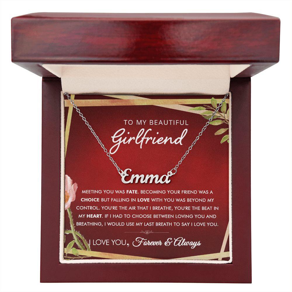 To My Beautiful Girlfriend - Always - Personalized Name Necklace - Everyoou
