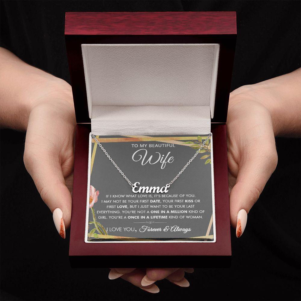 To My Beautiful Wife - Once In A Lifetime - Personalized Necklace - Everyoou