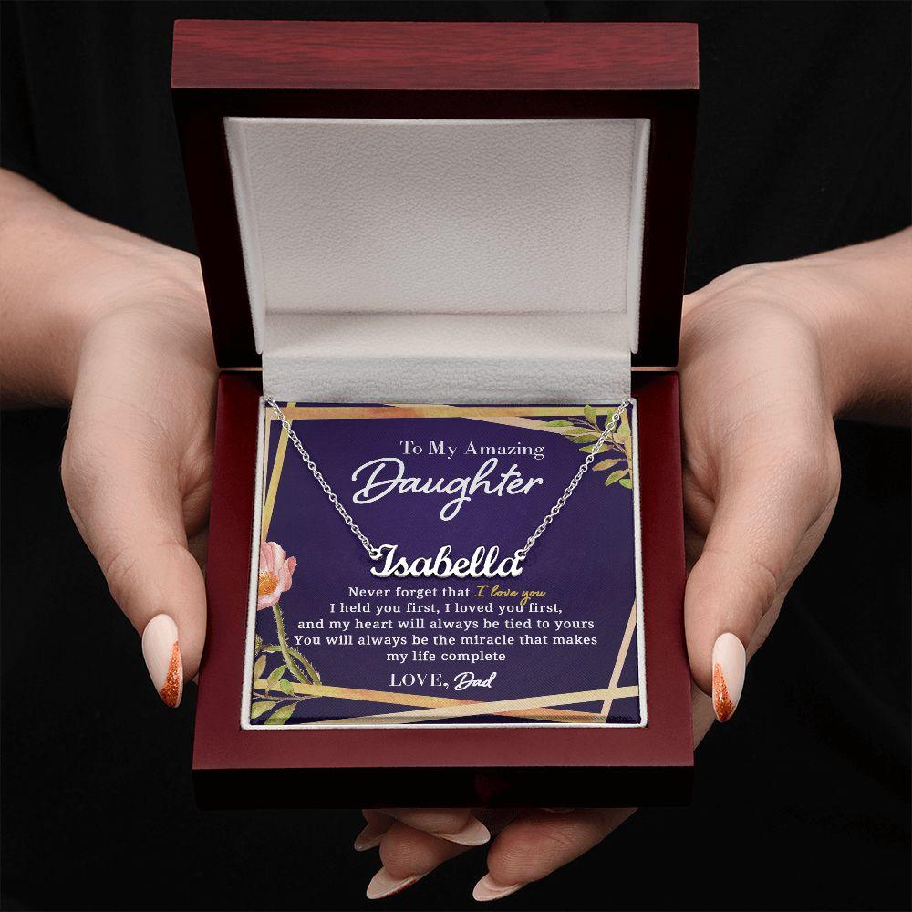 To My Amazing Daughter - Tied To Yours - Personalized Name Necklace - Everyoou