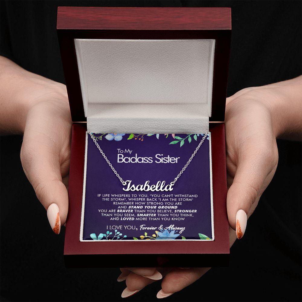 To My Badass Sister - Braver - Personalized Name Necklace - Everyoou