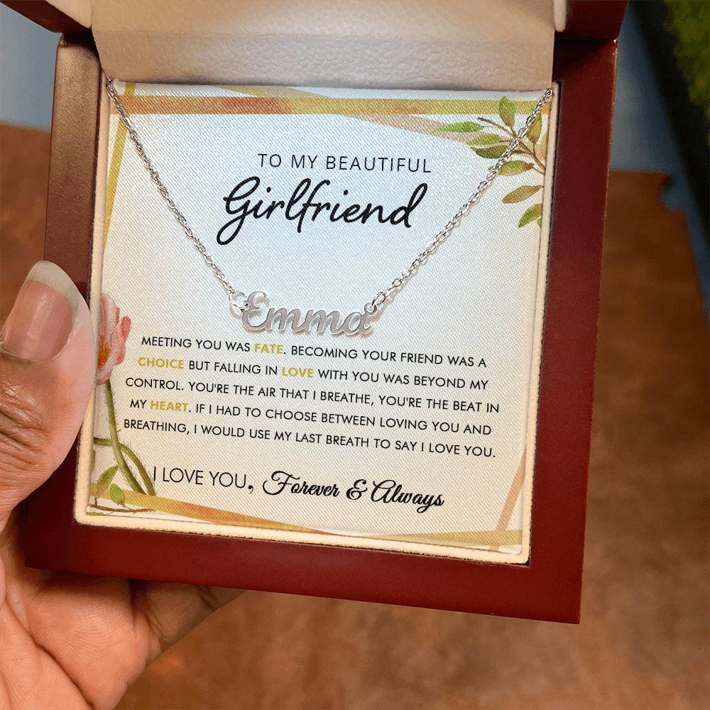 To My Beautiful Girlfriend - Last - Personalized Name Necklace - Everyoou