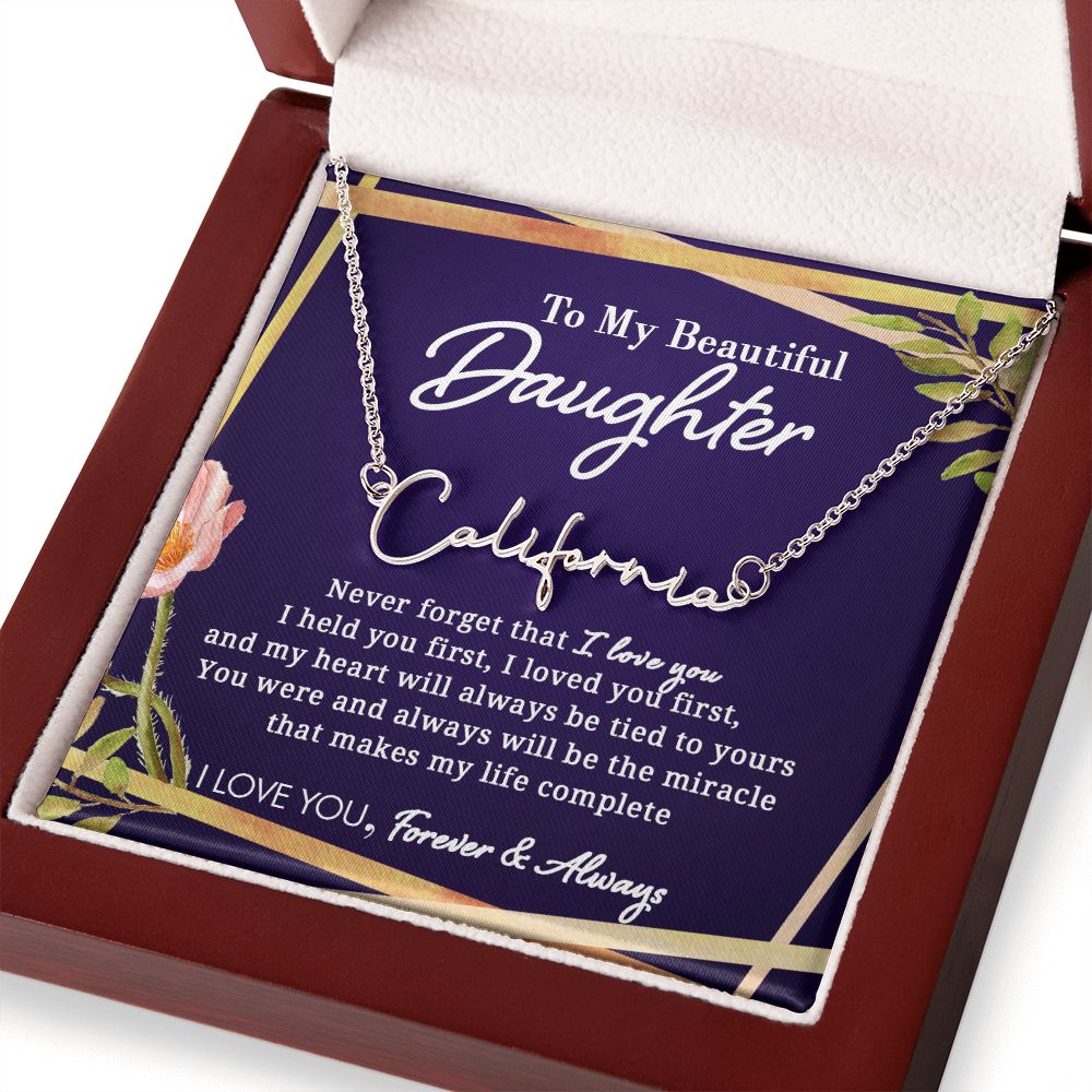 To My Beautiful Daughter - Signature Style Name Necklace - Everyoou