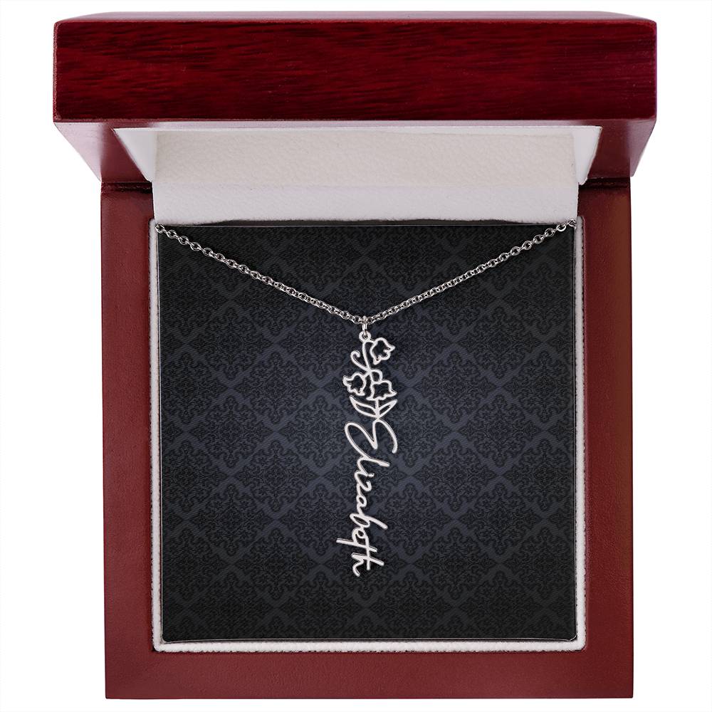 Birth Flower Name Necklace - Everyoou