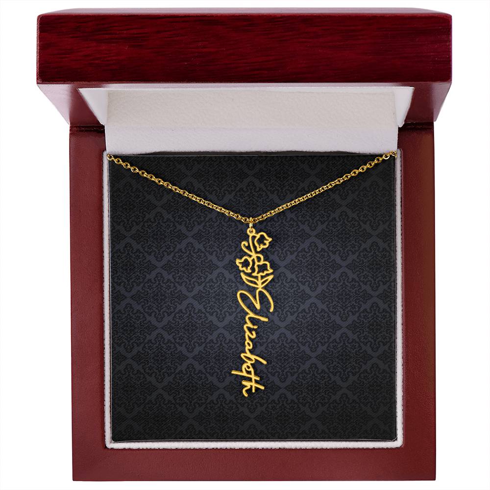 Birth Flower Name Necklace - Everyoou