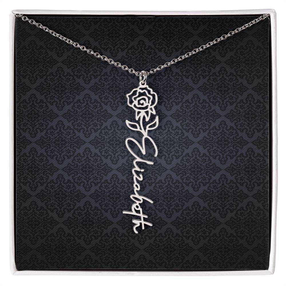 Birth Flower Name Necklace - Everyoou