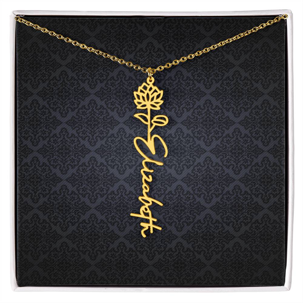 Birth Flower Name Necklace - Everyoou