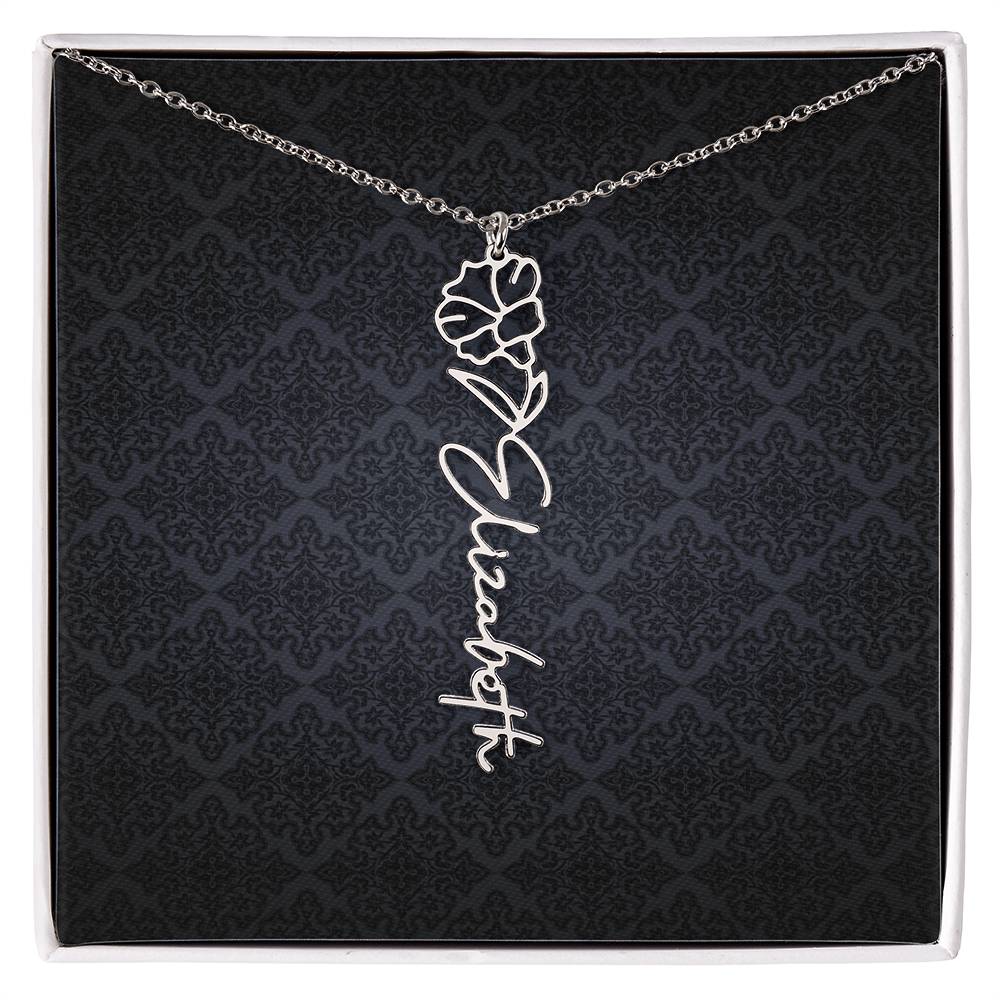 Birth Flower Name Necklace - Everyoou