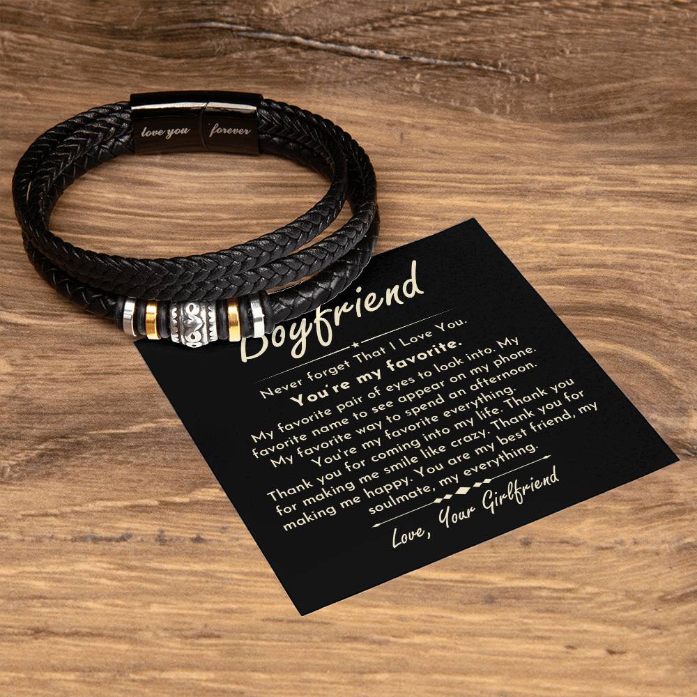 Boyfriend Vegan Leather Bracelet - Everyoou