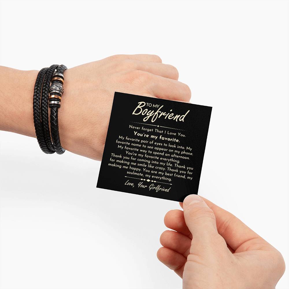 Boyfriend Vegan Leather Bracelet - Everyoou