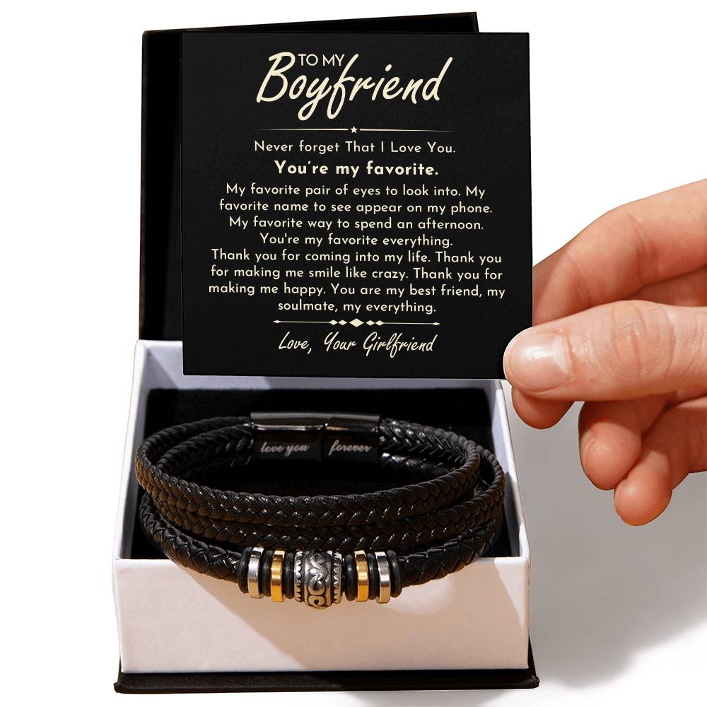 Boyfriend Vegan Leather Bracelet - Everyoou