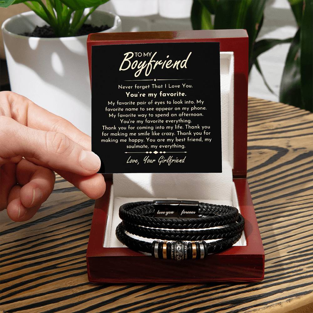 Boyfriend Vegan Leather Bracelet - Everyoou