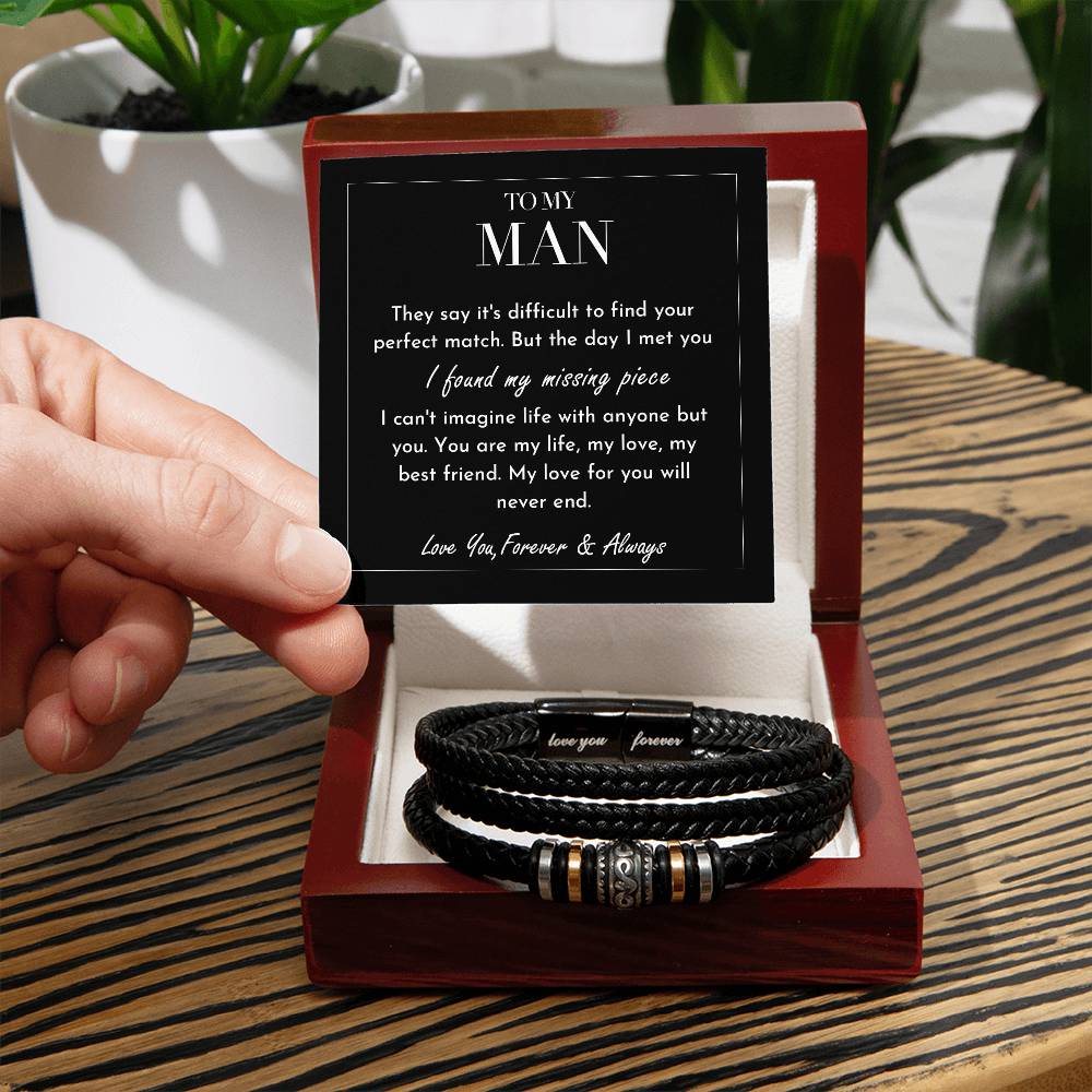 my-missing piece - man vegan leather bracelet_artwork_original_artwork