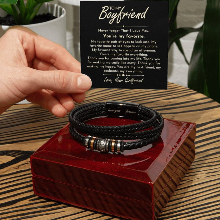 Boyfriend Vegan Leather Bracelet - Everyoou