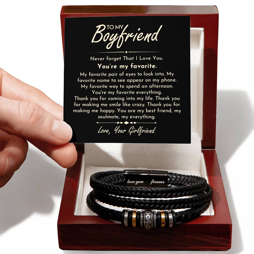 Boyfriend Vegan Leather Bracelet - Everyoou