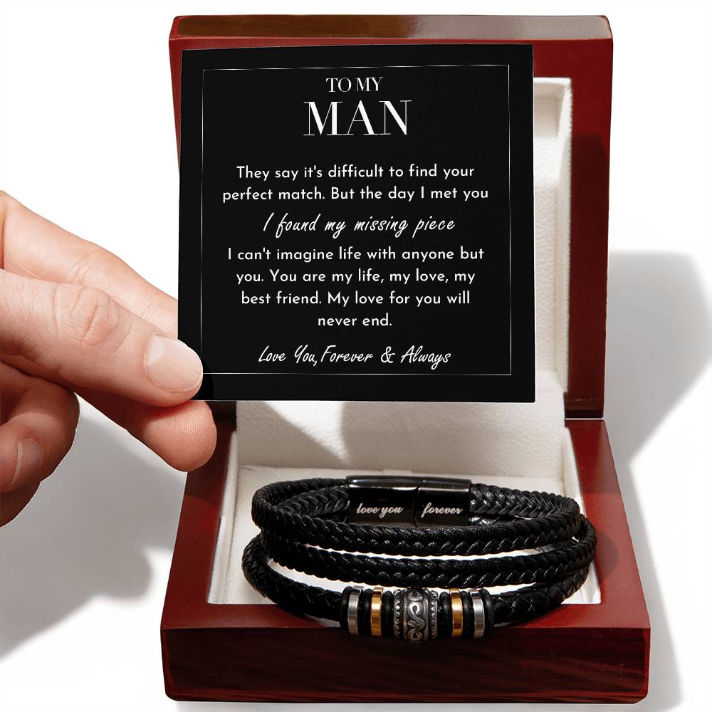 my-missing piece - man vegan leather bracelet_artwork_original_artwork