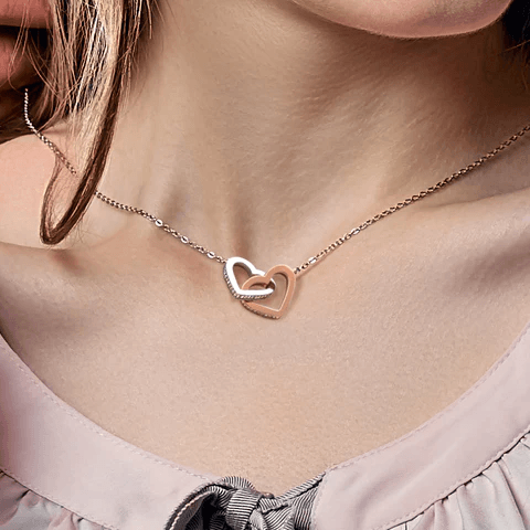 To My Badass Granddaughter - Braver - Interlocking Hearts Necklace - Everyoou