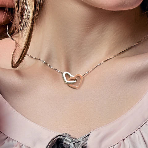 To My Badass Daughter - Interlocking Hearts Necklace - Love Mom - Everyoou