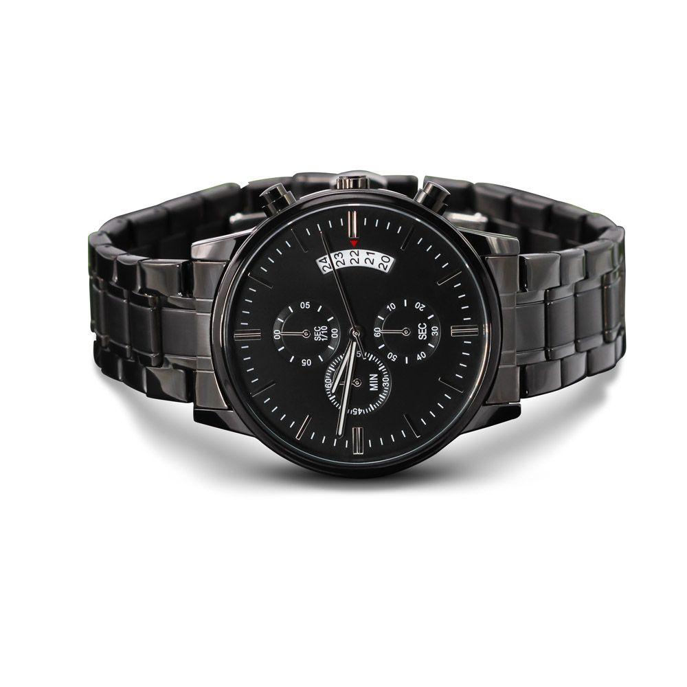 Engraved Chronograph Watch - Black - Everyoou