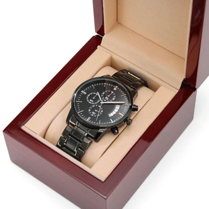 Engraved Chronograph Watch - Black - Everyoou