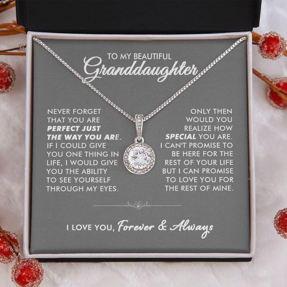 To My Beautiful Granddaughter - Forever & Always - Eternal Necklace - Everyoou