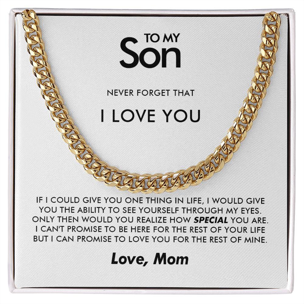 To My Son -Promise - Cuban Link Chain - Everyoou