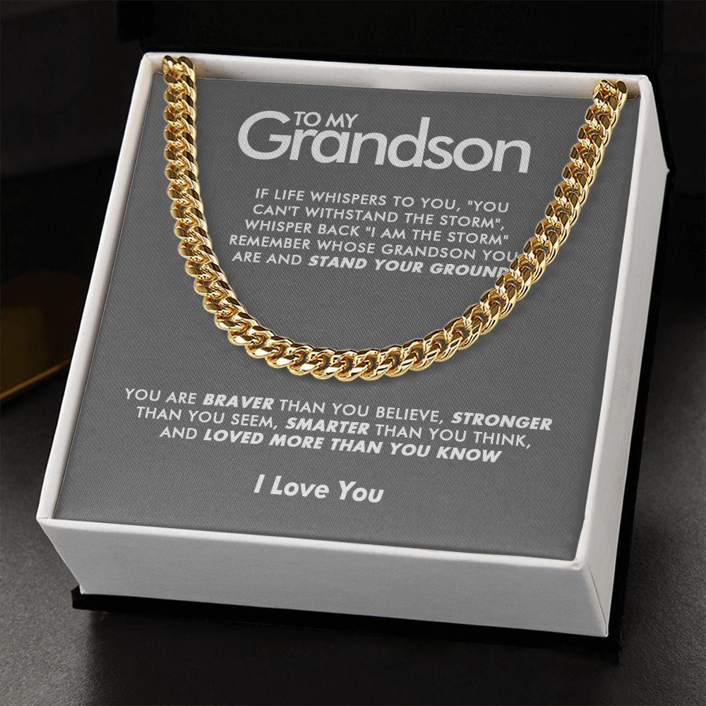 To My Grandson - Stand Your Ground - Cuban Link Chain - Everyoou