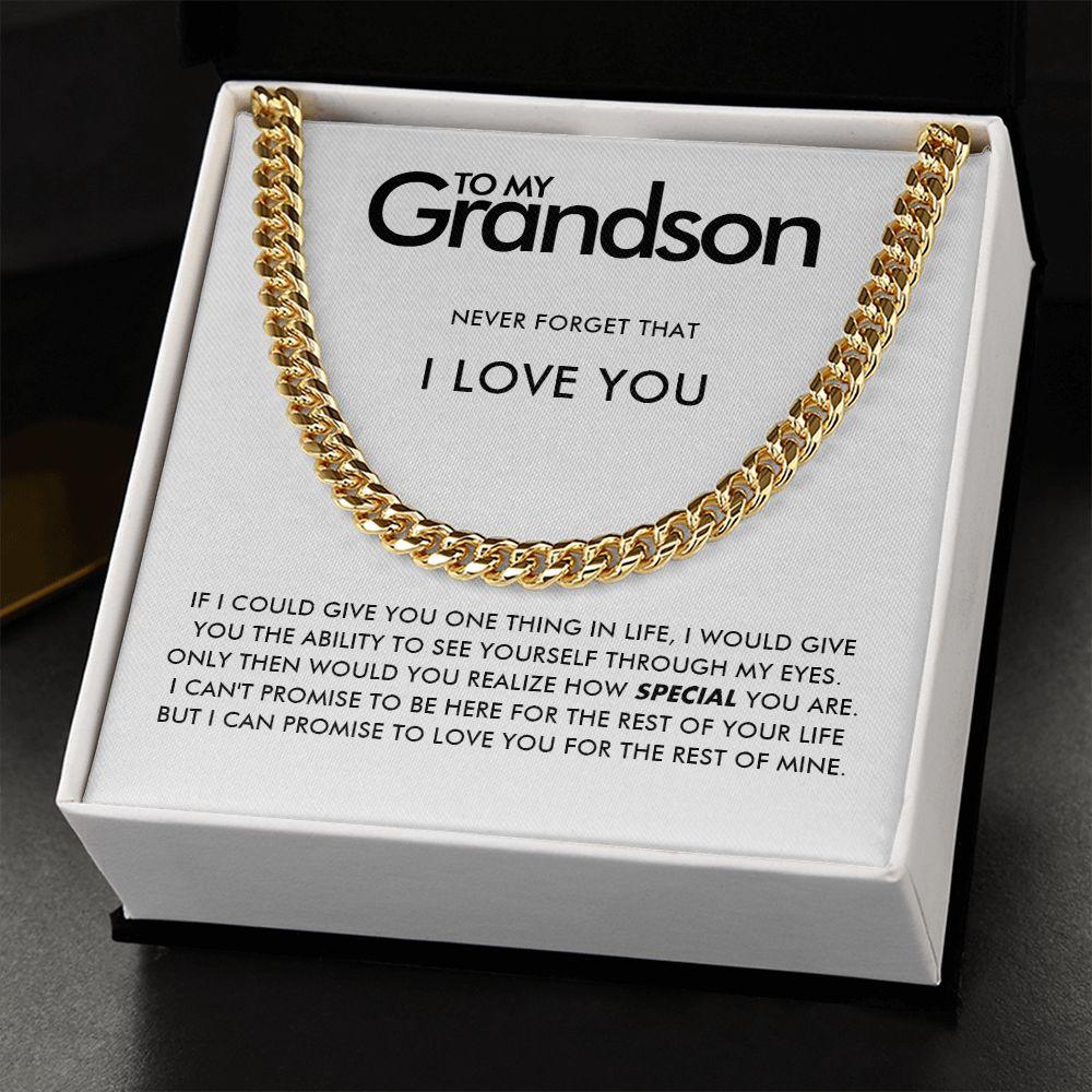 To My Grandson - Promise - Cuban Link Chain - Everyoou