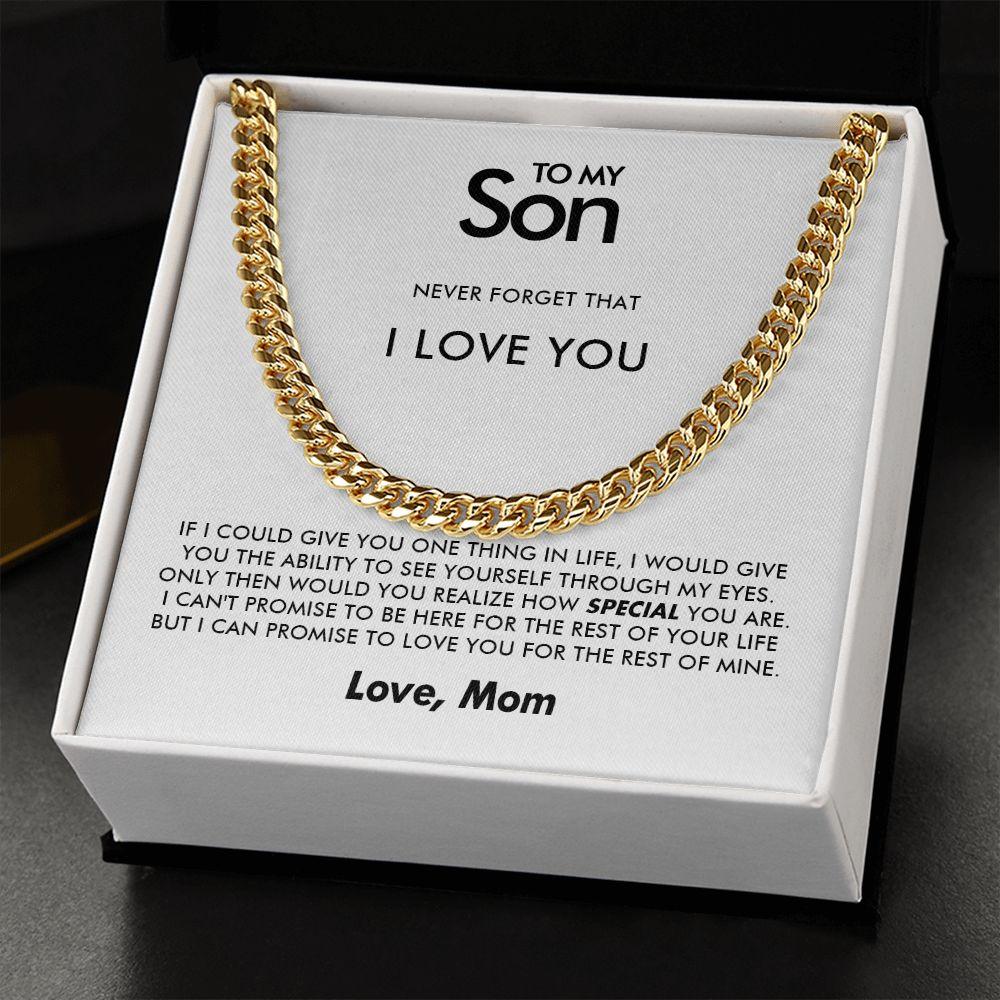 To My Son -Promise - Cuban Link Chain - Everyoou