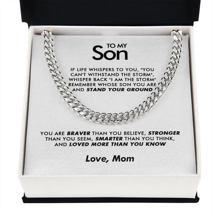 To My Son - Stand Your Ground - Cuban Link Chain - Love Mom - Everyoou
