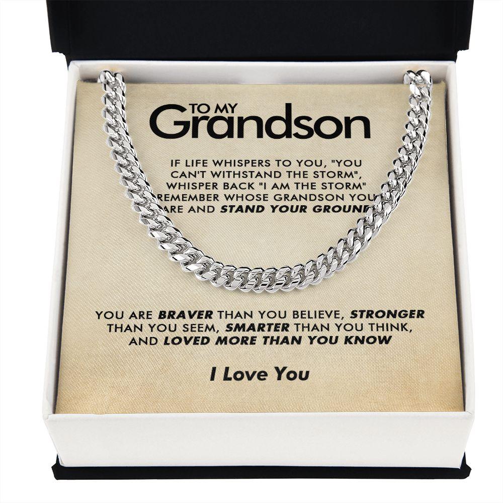 To My Grandson - Stronger - Cuban Link Chain - Everyoou