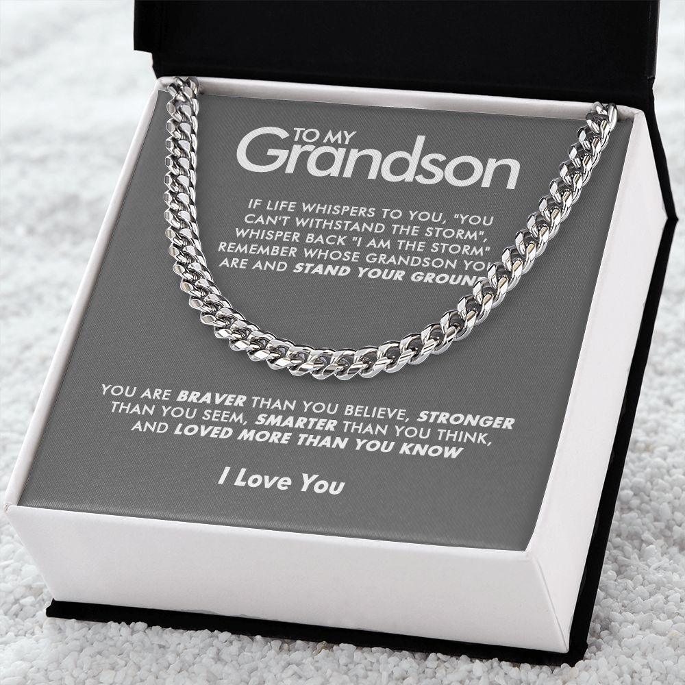 To My Grandson - Stand Your Ground - Cuban Link Chain - Everyoou