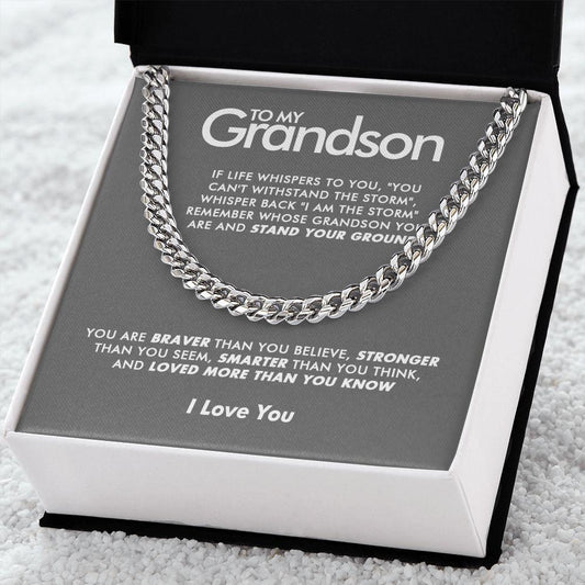 To My Grandson - Stand Your Ground - Cuban Link Chain - Everyoou