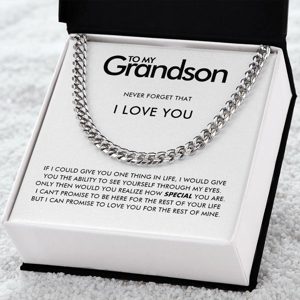 To My Grandson - Promise - Cuban Link Chain - Everyoou