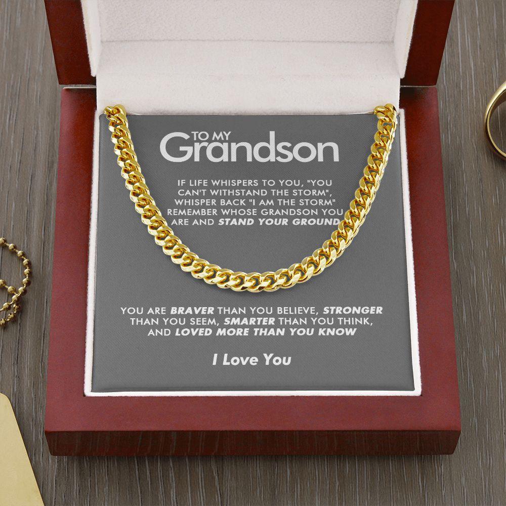 To My Grandson - Stand Your Ground - Cuban Link Chain - Everyoou