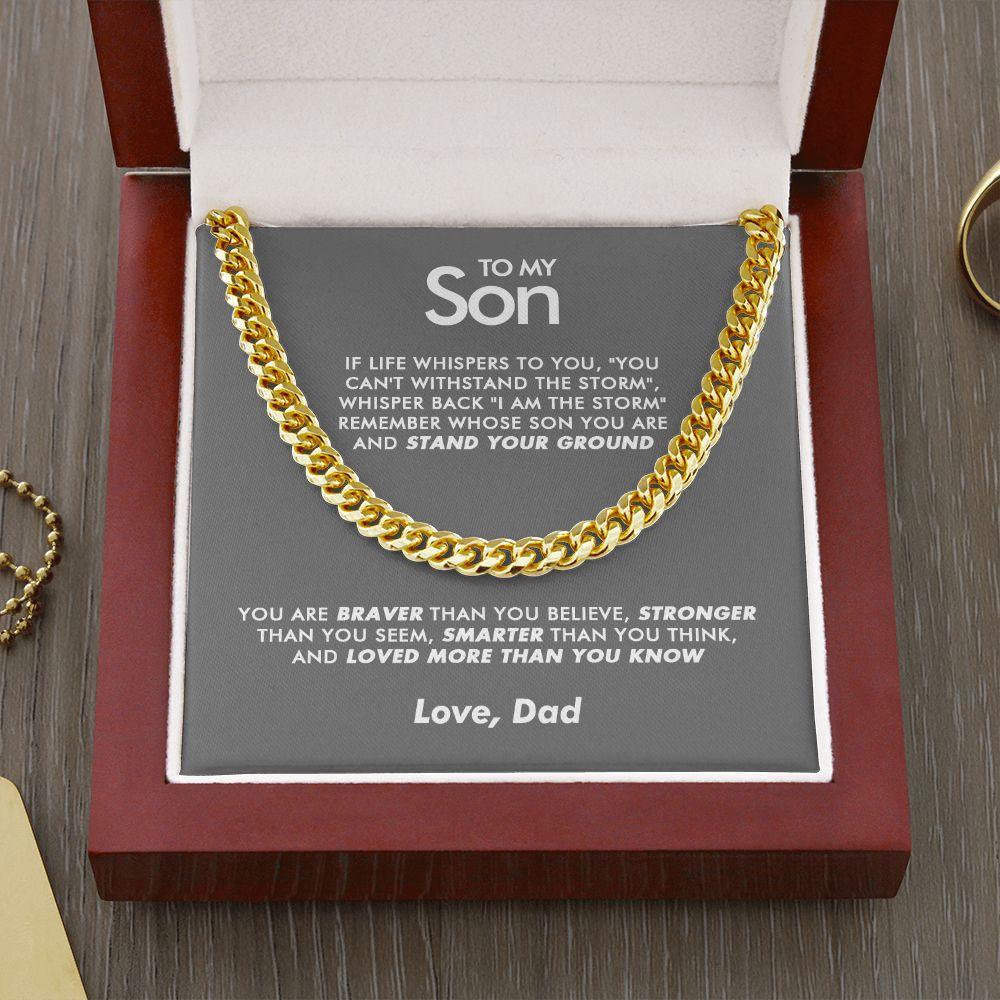 To My Son - Braver - Cuban Link Chain - Everyoou