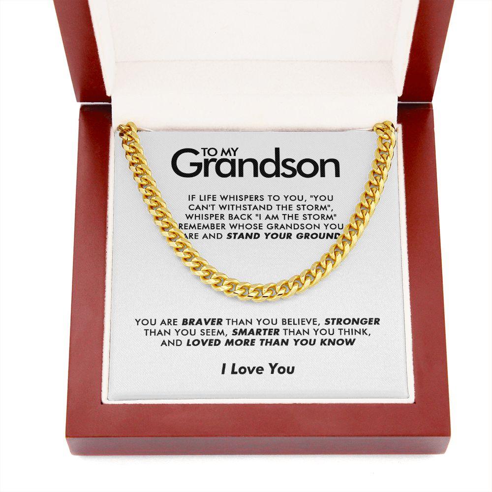 To My Grandson - Braver - Cuban Link Chain - Everyoou