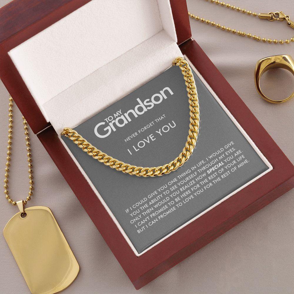 To My Grandson - Never Forget - Cuban Link Chain - Everyoou