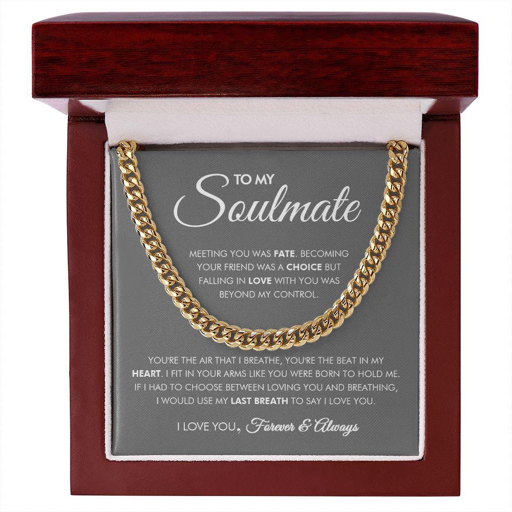 To My Soulmate - Heartbeat - Cuban Link Chain - Everyoou