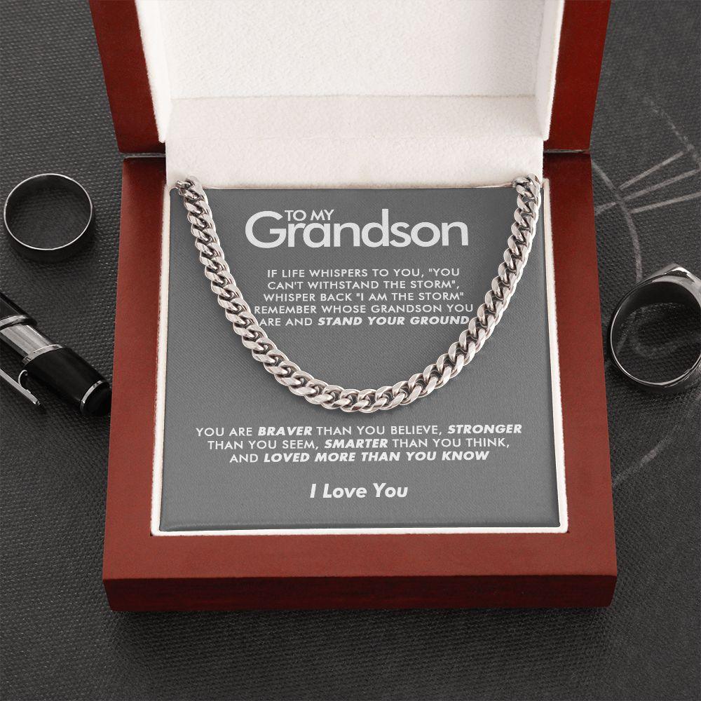 To My Grandson - Stand Your Ground - Cuban Link Chain - Everyoou