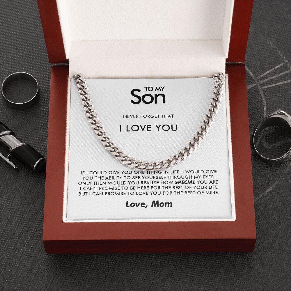 To My Son -Promise - Cuban Link Chain - Everyoou