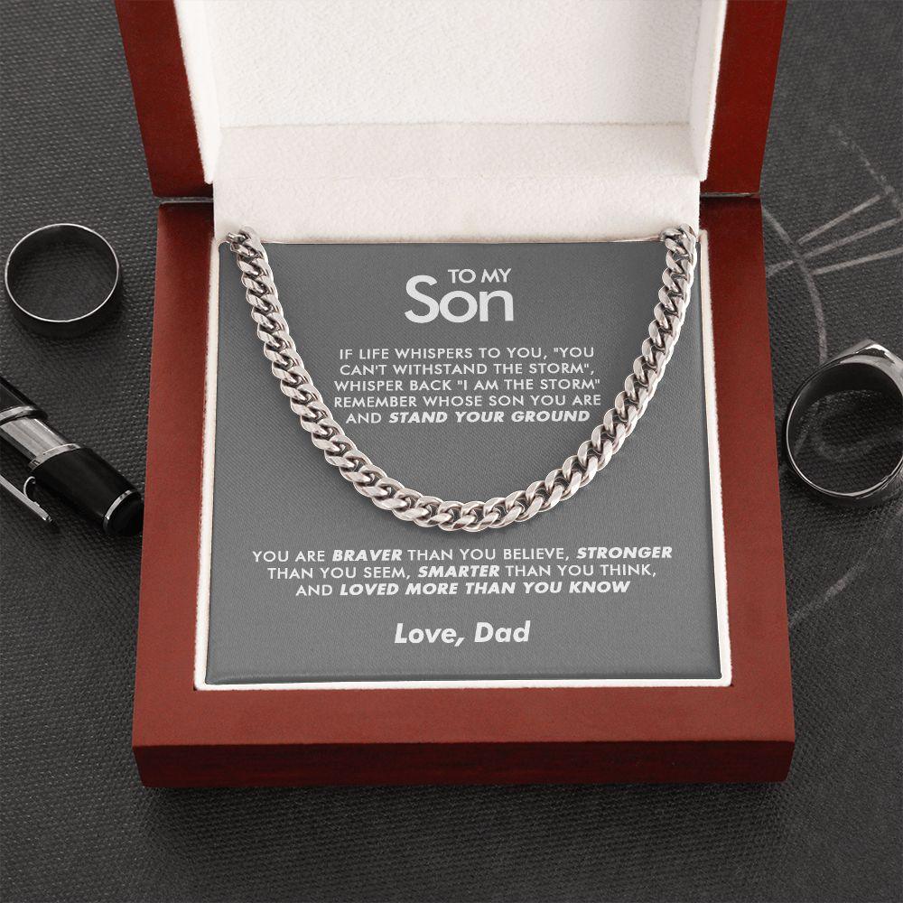 To My Son - Braver - Cuban Link Chain - Everyoou