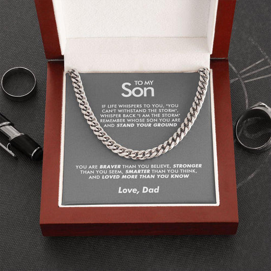 To My Son - Braver - Cuban Link Chain - Everyoou