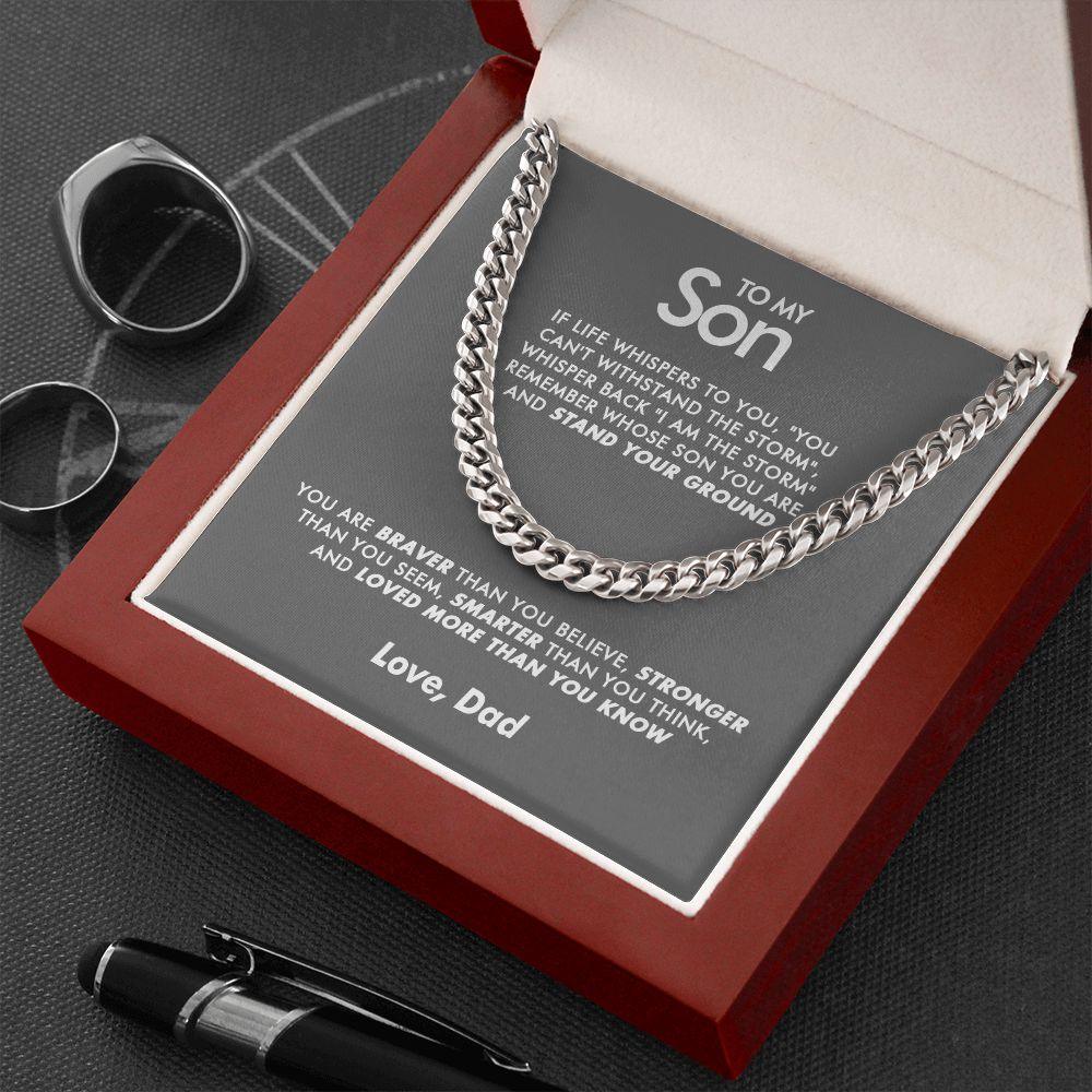To My Son - Braver - Cuban Link Chain - Everyoou