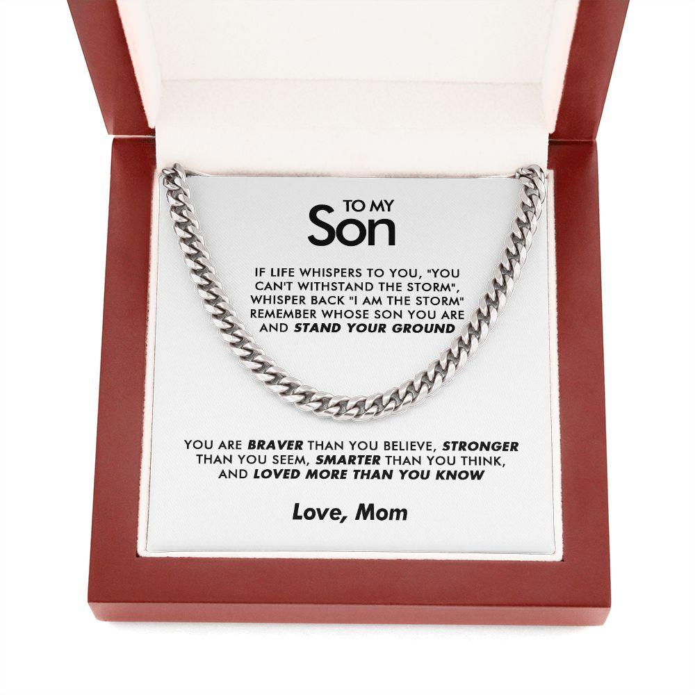 To My Son - Stand Your Ground - Cuban Link Chain - Love Mom - Everyoou