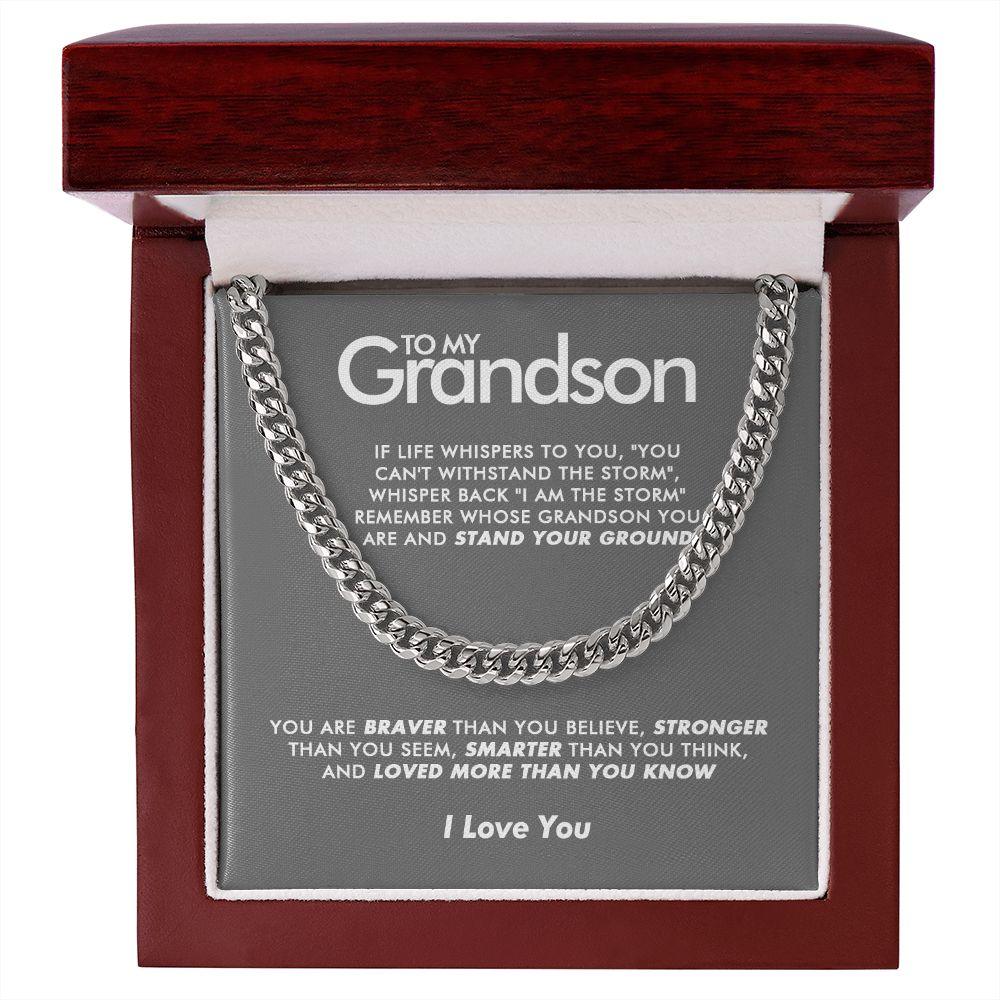 To My Grandson - Stand Your Ground - Cuban Link Chain - Everyoou