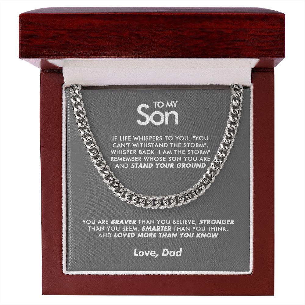 To My Son - Braver - Cuban Link Chain - Everyoou