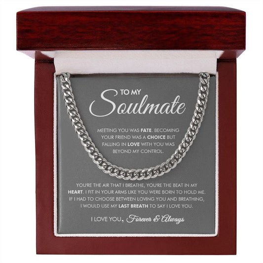 To My Soulmate - Heartbeat - Cuban Link Chain - Everyoou