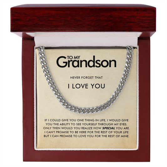 To My Grandson - Rest Of My Life - Cuban Link Chain - Everyoou