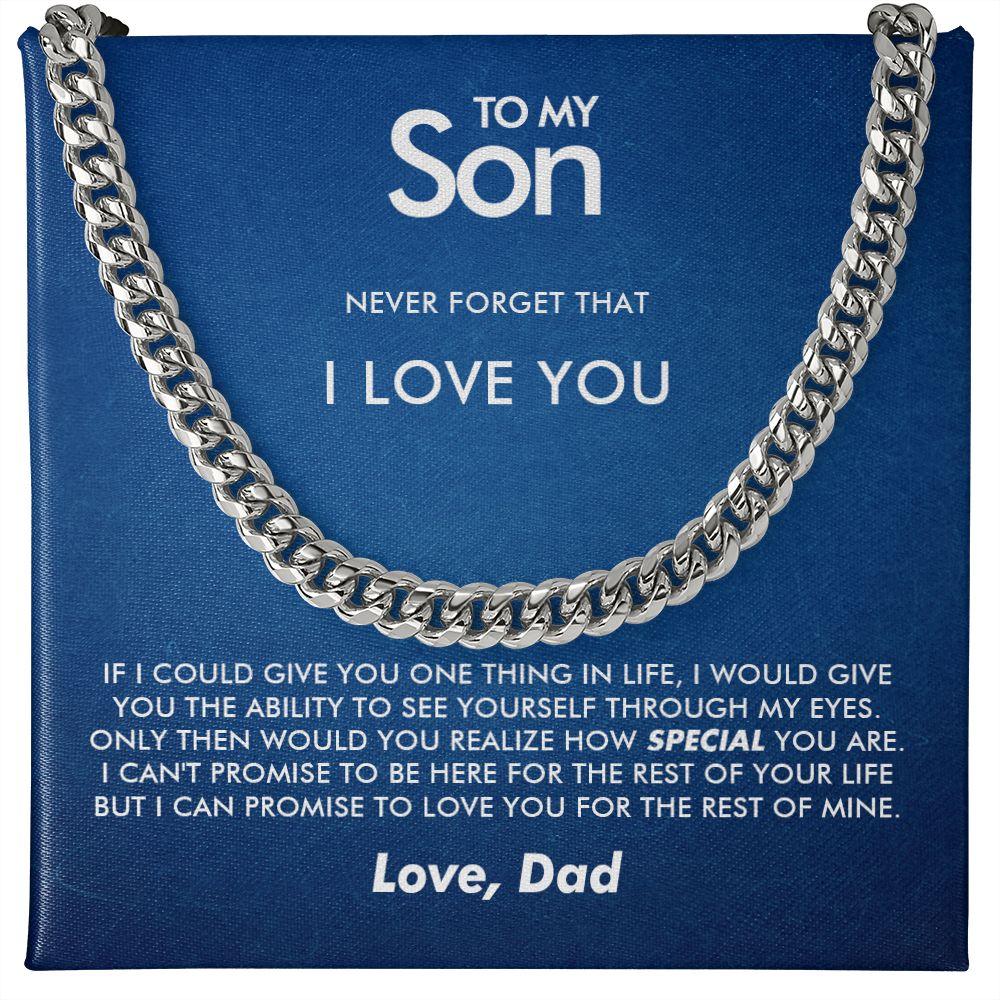 To My Son - Never Forget - Cuban Link Chain - Everyoou
